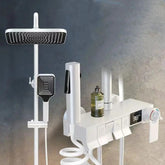 ZeeCry Thermostat Shower Set System/Rainfall Multifunction shower set White Black 5 in 1 Wall Mixer Single Lever Shower set
