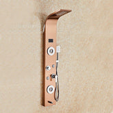 ZeeCry Luxurious Shower Panel Rainfall Shower, Body Massage Spray Handheld Shower,Wall Mount Easy Connect Shower Panel Kit, Luxury Shower Panel 5 in One Tower System,Body Massage Spray,Temperature Display, Waterfall Shower,Stainless Steel 304 Grade.