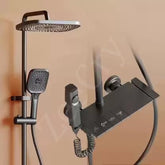 ZeeCry Rainfall Modular Shower Panel Luxury Shower Set Grey Color (Stainless Steel) Wall Mount Easy Connect Shower set 3 in 1 Wall Mixer Single Lever Shower Panel