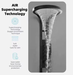 ZeeCry Stainless Steel 304 Wall Mounted Shower Panel System with Hot and Cold Dual Knob Control | Premium Thermostatic Shower Mixer for Bathroom | Sleek Modern Design | Durable & Rust-Free