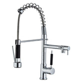 Zeecry Premium Kitchen Sink Mixer Tap, 360° Rotating Spout, Pull-Down Sprayer, Chrome Finish (Brass)