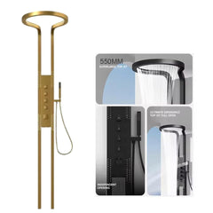 ZeeCry Shower Panel System, 220 cm Wall Mounted, Matte Black, Thermostatic Control with Digital Display, Multiple Spray Modes, 304 Stainless Steel