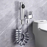 Zeecry Bathroom Spray Gun Set – Modern High-Pressure Bidet Sprayer, Chrome Finish, Faucet Angle Valve, 2m Hose, 1/2" Thread, for Toilet & Household Cleaning