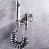 Zeecry Modern Handheld Bidet Sprayer Set – High-Pressure Bathroom Spray Gun with Angle Valve, 2m Hose, Chrome Finish, Wall Bracket, for Toilet & Washing Machine