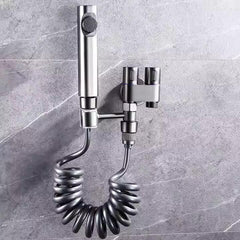 Zeecry Modern Handheld Bidet Sprayer Set – High-Pressure Bathroom Spray Gun with Angle Valve, 2m Hose, Chrome Finish, Wall Bracket, for Toilet & Washing Machine