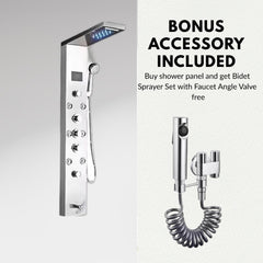 ZeeCry Thermostatic Chrome shower Panel/Rainfall Shower,8 Body Massage Spray/Luxury Bathroom shower Panel Waterfall Body Massage shower (Stainless Steel) 304 Free Faucet Angle Valve