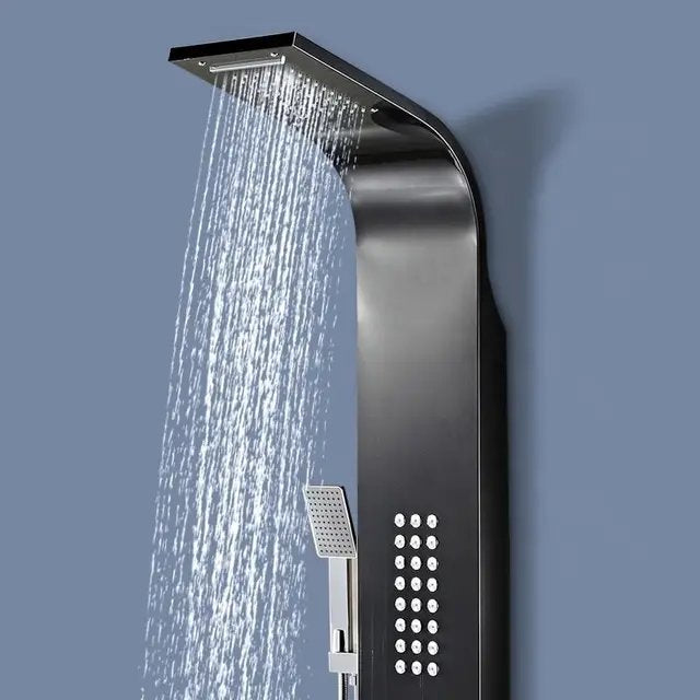 ZeeCry Shower Panel Stainless Steel Shower 304 Grade Panel 6 in 1 Tower System Rainfall Shower, Body Massage Spray Handheld Shower,Wall Mount Easy Connect Shower Panel Kit