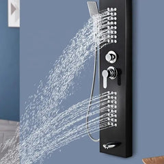 ZeeCry Shower Panel Stainless Steel Shower 304 Grade Panel 6 in 1 Tower System Rainfall Shower, Body Massage Spray Handheld Shower,Wall Mount Easy Connect Shower Panel Kit