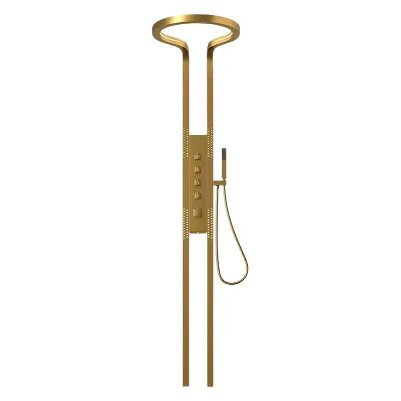 ZeeCry Shower Panel System, 220 cm Wall Mounted, Matte Black, Thermostatic Control with Digital Display, Multiple Spray Modes, 304 Stainless Steel