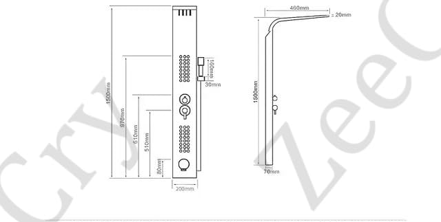 ZeeCry Shower Panel Rainfall Shower,8 Body Massage Spray Handheld,Wall Mount Easy Connect Shower Panel, Luxury Black Shower Panel 6 in One With LED Display Tower System (304 Stainless Steel)