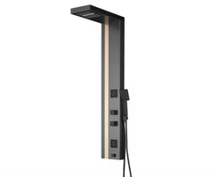 ZeeCry Thermostate Shower Panel Matte Black Gold Adition 5 in One Tower System,Body Massage Spray Handheld Shower,Wall Mount Easy Connect Shower Panel (Stainless Steel) 304