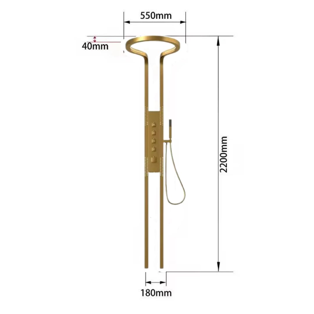 ZeeCry Shower Panel System, 220 cm Wall Mounted, Matte Black, Thermostatic Control with Digital Display, Multiple Spray Modes, 304 Stainless Steel