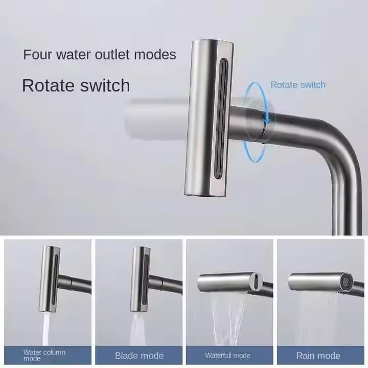 Zeecry Full Brass Kitchen Sink Tap | 4-Mode Pull-Down Faucet | 360° Swivel | Single Lever | Multi-Angle Spray | Sleek Matte Finish | Heavy-Duty Design | 5-Year Warranty | Hot & Cold Mixer (Brass)