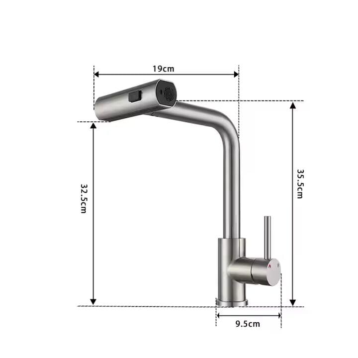 Zeecry Full Brass Kitchen Sink Tap | 4-Mode Pull-Down Faucet | 360° Swivel | Single Lever | Multi-Angle Spray | Sleek Matte Finish | Heavy-Duty Design | 5-Year Warranty | Hot & Cold Mixer (Brass)