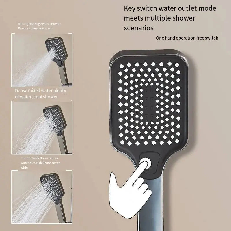 ZeeCry Luxury Thermostat Shower set Grey Matte Finish with Digital Temperature Display / 5 in 1 Wall Mixer Single Lever Shower /Rainfall Shower Set Modular (Stainless Steel)