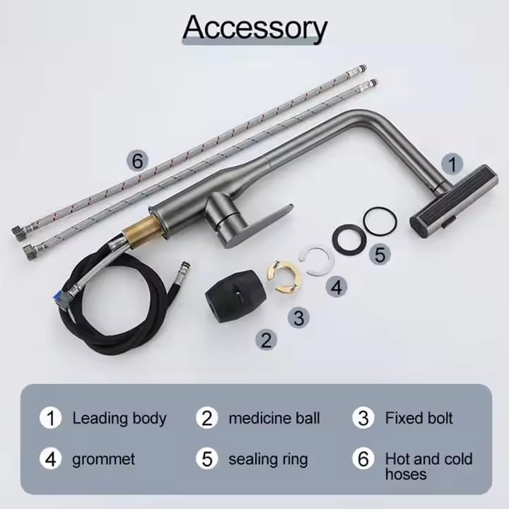 Zeecry Full Brass Kitchen Sink Tap | 4-Mode Pull-Down Faucet | 360° Swivel | Single Lever | Multi-Angle Spray | Sleek Matte Finish | Heavy-Duty Design | 5-Year Warranty | Hot & Cold Mixer (Brass)