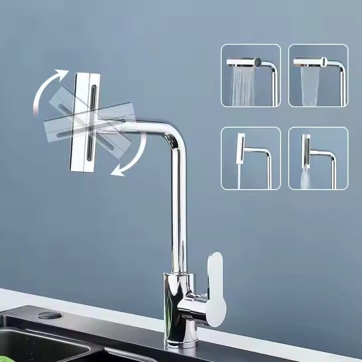 Zeecry Full Brass Kitchen Sink Tap | 4-Mode Pull-Down Faucet | 360° Swivel | Single Lever | Multi-Angle Spray | Sleek Matte Finish | Heavy-Duty Design | 5-Year Warranty (Brass)