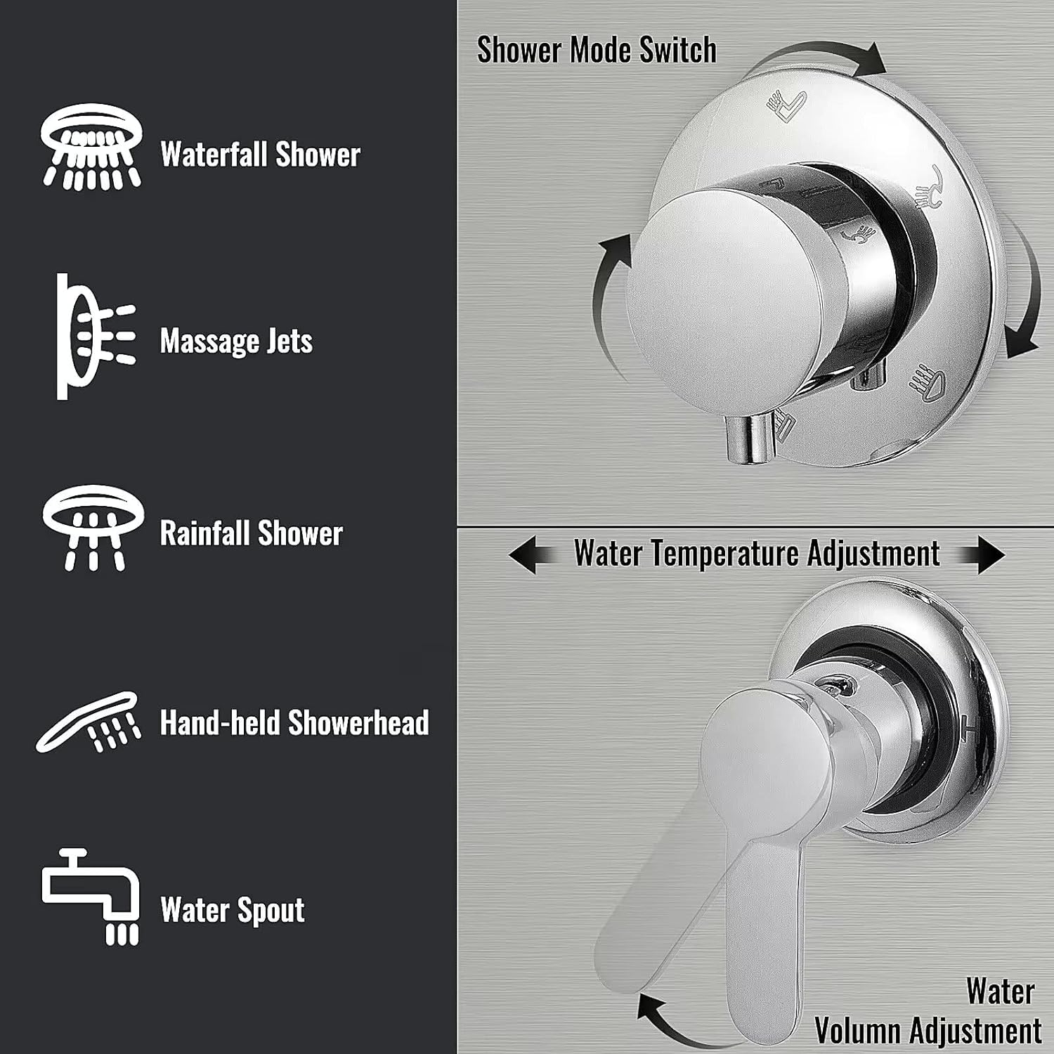 ZeeCry Luxury Shower Panel System/Thermostate shower panel Tower System/Body Massage Spray Shower Temperature Display Easy Connect Shower Panel Mirror Finish(Stainless Steel) 304 Grade