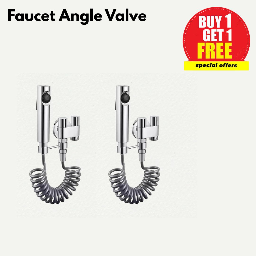 Zeecry Modern Handheld Bidet Sprayer Set – High-Pressure Bathroom Spray Gun with Angle Valve, 2m Hose, Chrome Finish, Wall Bracket, for Toilet & Washing Machine