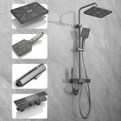 ZeeCry Thermostat Shower Panel With Luxury Piano Switches/Shower Panel 4 in One With LED Display/Shower Panel For Bathroom Full Set/Wall Mount Easy Connect Shower Panel Kit